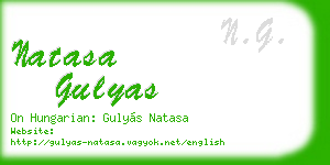 natasa gulyas business card