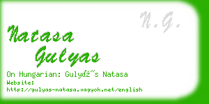 natasa gulyas business card